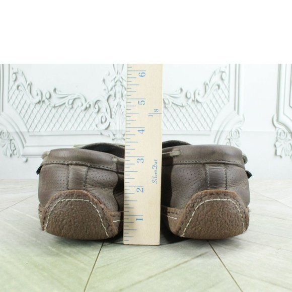 LL Bean Brown Leather Flannel Lined Handsewn Moccasin Slippers Size 11 M - Picture 6 of 9